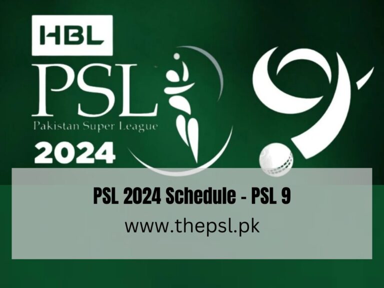 PSL Schedule The PSL